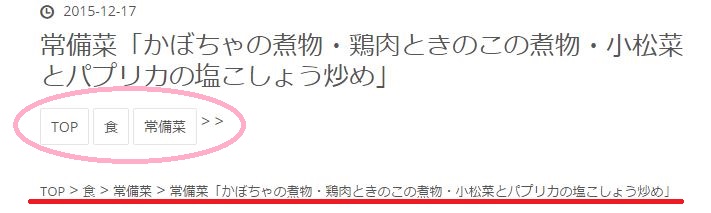 パンくずリスト 階層表示